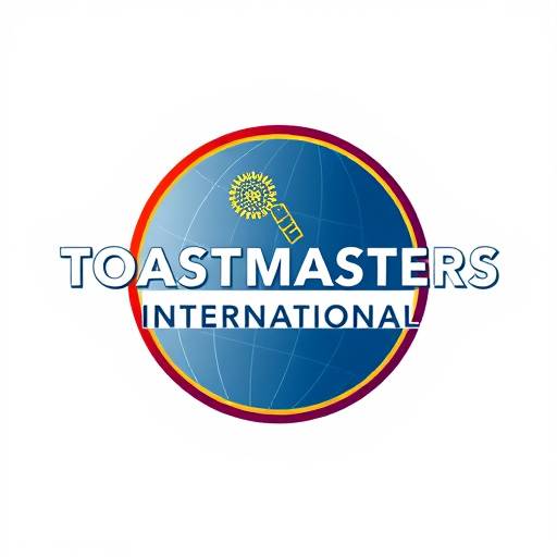 Logotipo de Toastmasters International, una organización global para el desarrollo de habilidades de comunicación.